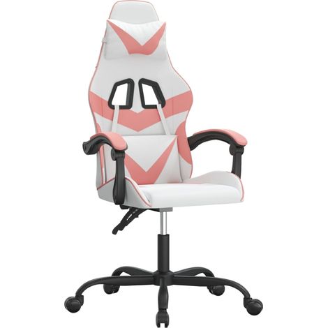 Chaise de bureau,Chaise de bureau pivotante Blanc et rose Similicuir CFW70104 (1/5)