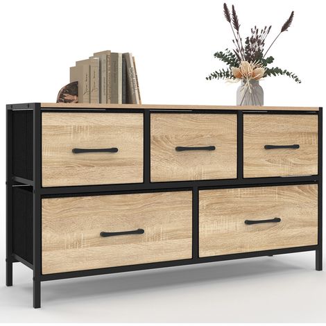UTAH Cassettiera in tessuto a 5 cassetti H.55 cm mobile contenitore di design industriale