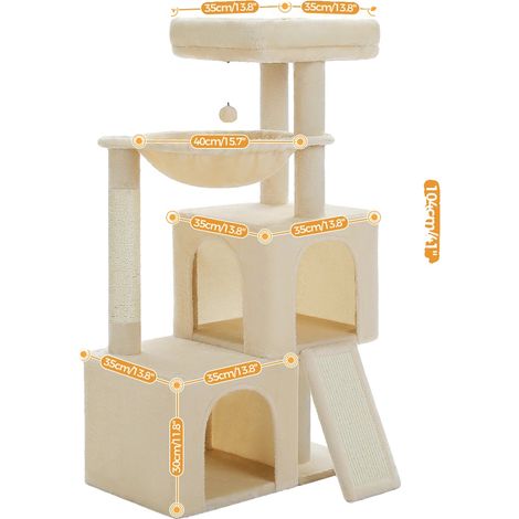Arbre à chat, design à 4 niveaux, condos confortables et hamac (1/2)
