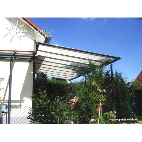 Sonnensegel Breite 88 cm - Farbe hell elfenbein / 330 cm ohne Laufhaken und Stoppern (1/5)