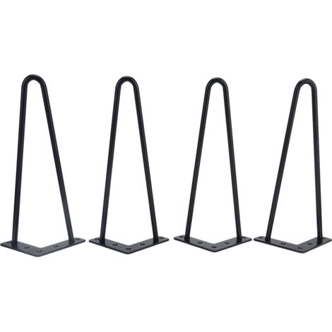 4 Pieds de Table en Fer Noir 12 Pouces pour Meuble DIY et Décoration Maison (1/5)