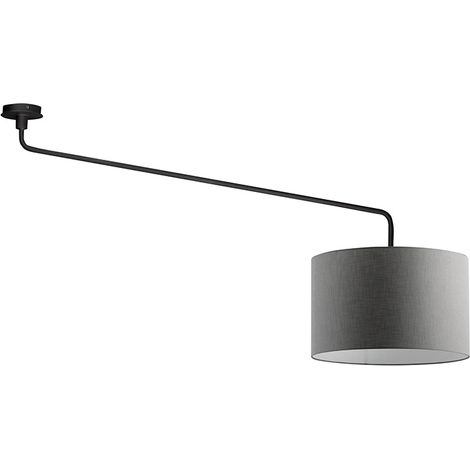 Plafonnier Vivien Noir Avec Abat-Jour Anthracite 48Cm - Plafonnier E27, Classe I, Ip20, Structure En Métal Peint - Groupe Rossini (1/5)