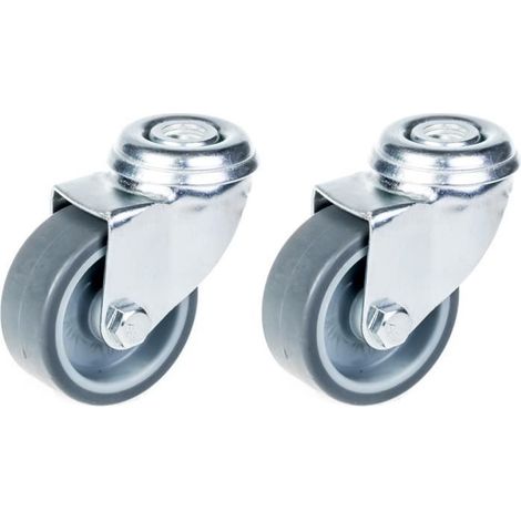 Drehstuhlrolle - ZHONGSHAN - 50mm - Grauer Gummi - Tragfähigkeit 80kg - 2er-Pack