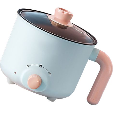 Casserole électrique rapide chauffe rapide arrêt auto protection anti-surchauffe mini cuiseur à nouilles antiadhésif (avec panier vapeur inox) (1/4)