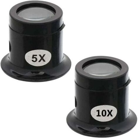 Loupe d'Horlogerie, 5X/10X Loupe Oculaire Bijoutier, Loupe de Montres pour Bijoux, Diamants, Pierres Précieuses (Noir) (1/5)