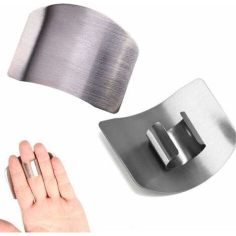 protège-doigts en acier inoxydable pour couper les doigts - Outil de cuisine sûr pour protéger les mains - Évite de blesser lors du tranchage et de couper en dés (2PCS) (1/4)
