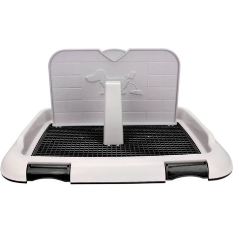 Baño para perros de interior, adiestramiento de cachorros, orinal para gatos, valla, bandeja para orinar con temporizador, color negro (1/4)