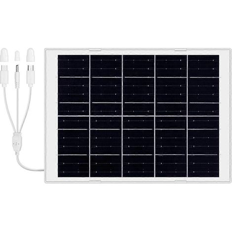 Panneau solaire 8W, étanche IP65, avec câble 3 en 1 (1/5)
