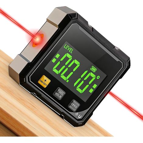 Inclinomètre Numérique: Niveau Laser Numérique Rechargeable, Niveau Numériques Magnétique 4 Faces Avec écran Lcd Et USB Type-C Pour Le Travail Du Bois, La Décoration, La Construction, DIY (1/5)