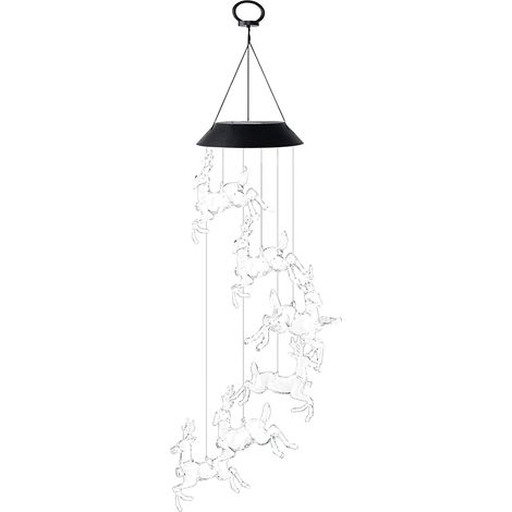 Ortviai Guirlande lumineuse solaire avec clochettes, décoration extérieure pour jardin et terrasse, changement de couleur dégradé, résistance IP44 (1/5)