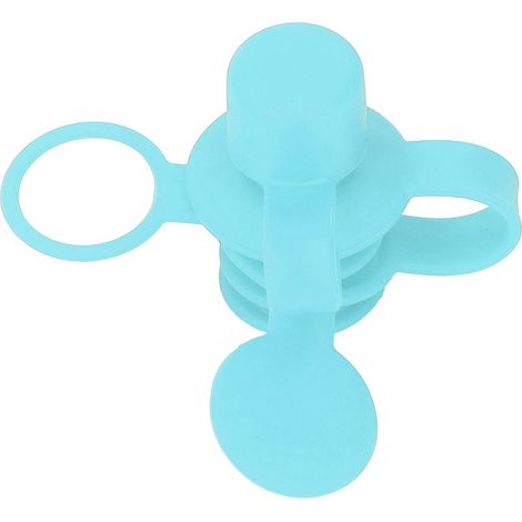 Waschbarer Flaschenverschlussadapter aus lebensmittelechtem Silikon, auslaufsicher, mit weichem Trinkaufsatz für Kinder, Pfauenblau (1/5)