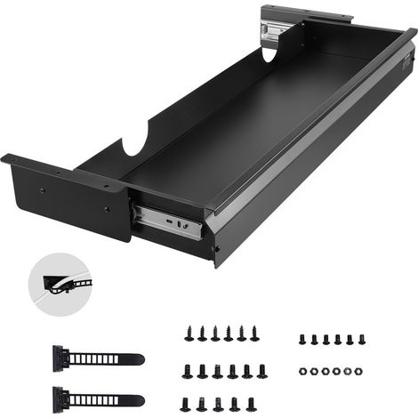 Tiroir Coulissant sous Bureau, 840x240x107 mm, Tiroir Organisateur de Rangement de Bureau Caché, Capacité de Charge 5 kg, Espace Économisé pour Maison sous Table, Poste de Travail Assis-debout (1/5)