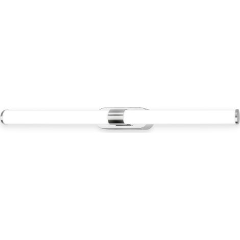 Lampe miroir salle de bain IP44 avec protection contre les projections d’eau, montage mural, 4.000K blanc neutre, applique miroir salle de bain, miroir lampe, 60 x 6,5 x 4,5 cm, chrome (1/5)