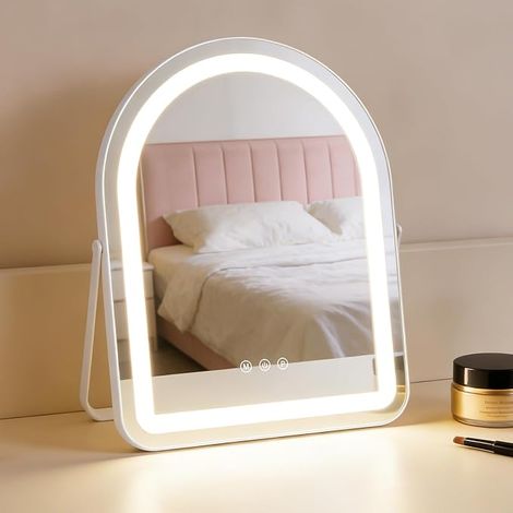 GBLY Specchio Trucco LED con Illuminazione Specchio Hollywood 35×45CM Piccolo Specchio Vanity Specchio Cosmetico con Luce Miroir de Table 3 Modalità Specchio da Trucco Touch Dimmerabile (1/5)