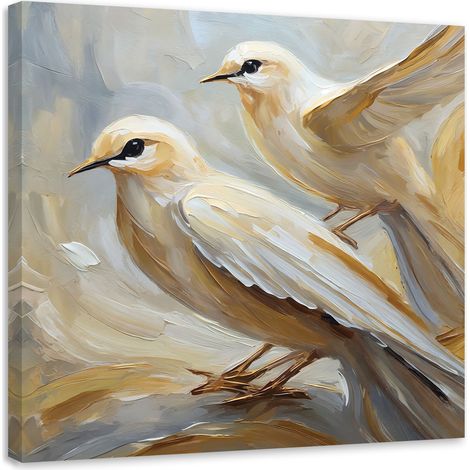 Tableau sur toile Tableau sur toile Oiseaux imprimés comme peints 30x30 (1/5)
