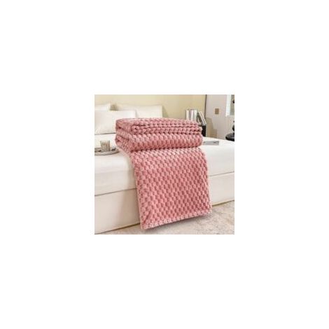 (rouge)100x150 Couverture à carreaux en peluche pour canapé, couverture décontractée pour sieste au bureau (1/3)