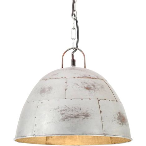 Hängelampe Vintage Industriestil 25 W Silbern Rund 31 cm E27