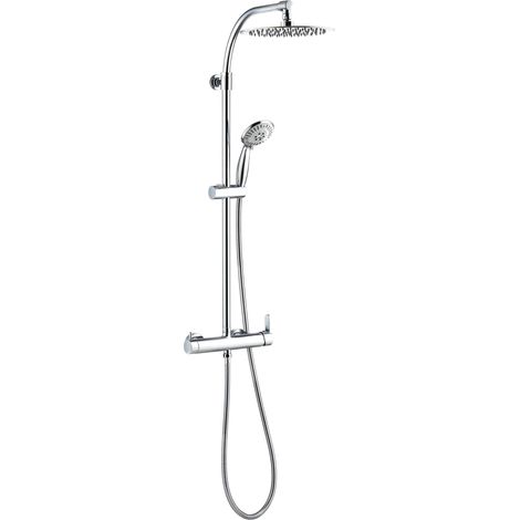Wirquin – Colonne de douche mécanique 60721388 – Inox marine – Mitigeur céramique – Douchette 4 jets soft – Flexible anti-torsion