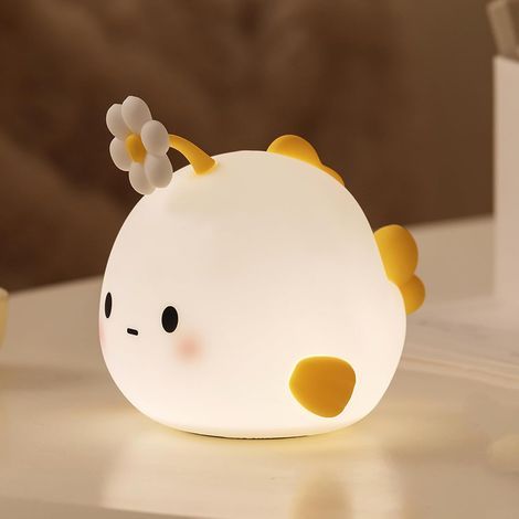 Veilleuse mignonne en forme de poisson de dessin animé pour chambres d'enfants, veilleuse LED souple en silicone sûre, idéale pour décorer les chambres d'enfants. (1/5)