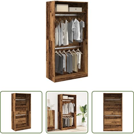 Holzwerkstoff - Kleiderschrank Altholz-Optik 100x50x200 cm Holzwerkstoff (1/5)