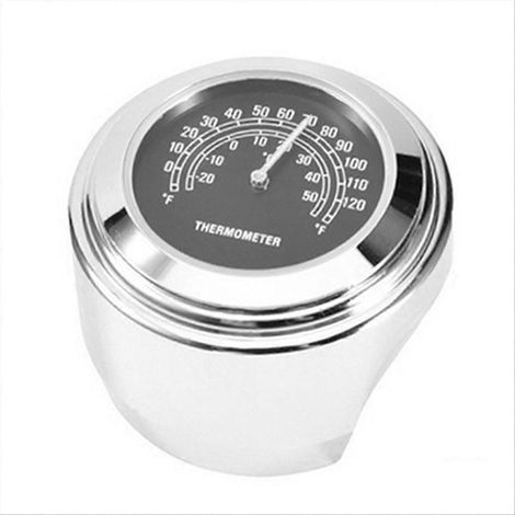 Motorraduhr-Thermometer 22-25 mm, schwarzer Temperaturanzeiger (1/5)