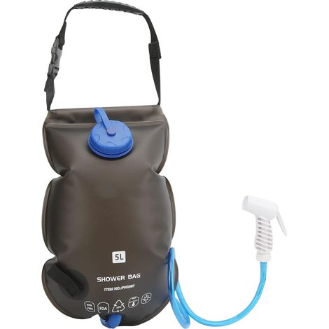 Sac de Douche de Camping, Sac de Bain Portable de Stockage d'eau Sac de Douche Portable Pliant Extérieur Potable en TPU de Qualité Alimentaire pour Le Camping en Plein air, la Randonnée (5L) (1/5)