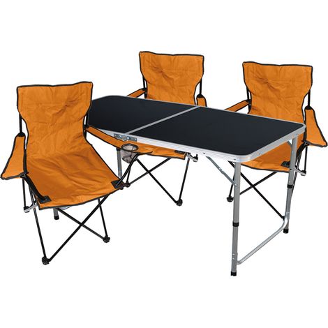 4-teiliges Campingmöbel Set schwarz - Orange-MMC330872B+3xMPO2468 (1/4)
