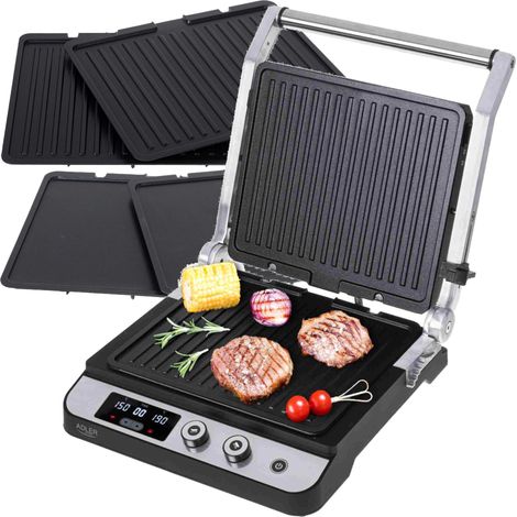 ELEKTROGRILL 2in1 3000W ERWEITERBARER HERD AUSWECHSELBARE PLATTEN ADLER  AD3059 (1/5)