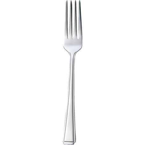 Fourchette de table en acier inoxydable (lot de 12), argent, 190 (L) mm, 18/0 hautement poli, conception à double poignée, usage commercial et domestique, D691 (1/2)