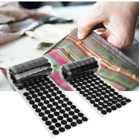 300 paires de pastilles auto-agrippantes, ruban adhésif rond et résistant, noir (1/3)