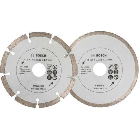 BOSCH 2 disques diamants 125mm materiaux