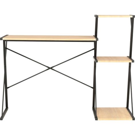 Maison Exclusive - Schreibtisch mit Regal Schwarz und Eiche 116×5
