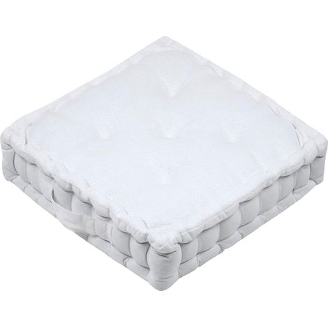 Épais coussin de sol en coton Marlow blanc
