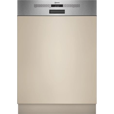 Neff S145ECS15E. Posizionamento dell'apparecchio: A scomparsa parziale, Dimensione: Dimensione massima (60 cm), Colore pannello di controllo: Acciaio spazzolato, Acciaio inox. Numero di coperti: 14...