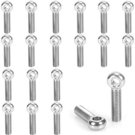 Lot de 20 boulons rotatifs à œil de poisson M5 x 20 mm - Vis à œillet - En acier inoxydable 304 - Écrou à anneau - Vis pour l'industrie automobile, valves, tuyaux (1/5)