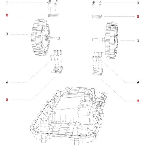Soporte de bloqueo de ruedas ORIGINAL BLUBIRD robot cortacésped NAVIMOW AB.50.0016.70
