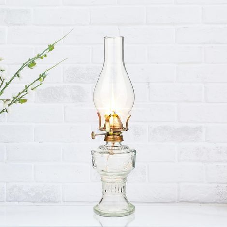 Lampe à pétrole en verre 32 cm, lampe à huile rétro classique, décoration intérieure extérieure, bar camping, grande capacité (1/5)