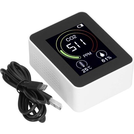 ZNAZ2CO1 3-in-1 Smart Kohlendioxid-Detektor Multifunktionaler Infrarot-Luftqualitätsmonitor (Weiß)