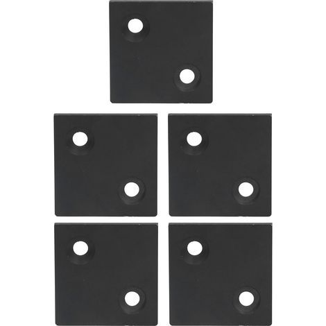 Doppelschlitz-Profilendkappen, Abdeckplatten aus Aluminiumlegierung zur Befestigung von Industrieprofilen, 5 Stück, schwarz (1/5)