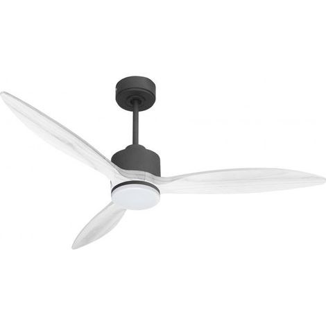 Modulo slim - Super destratificateur et ventilateur DC 132 cm Gris basalte pales bois blanc avec Lumière 25 à 35 m² (1/5)