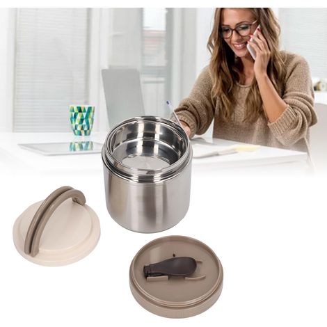 Isolierte Lunchbox aus Edelstahl 304, runde Form, ideal für Büroangestellte, japanischer Bento-Stil, tragbare Lunchbox für Schüler, natürliche Stahlfarbe. (1/5)