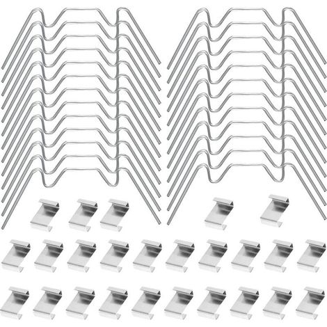 Lntyq Clips de verre de serre 60pcs, clips de fixation de vitre de verre de serre en acier inoxydable (1/5)