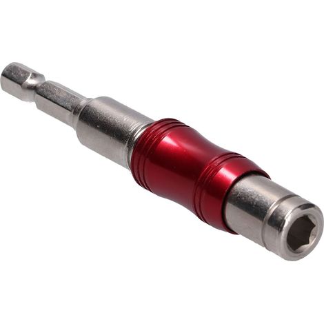 Manchon hexagonal à déverrouillage rapide, rallonge universelle pour perceuse-visseuse, tige de prolongation à changement rapide, rouge et argent (1/5)