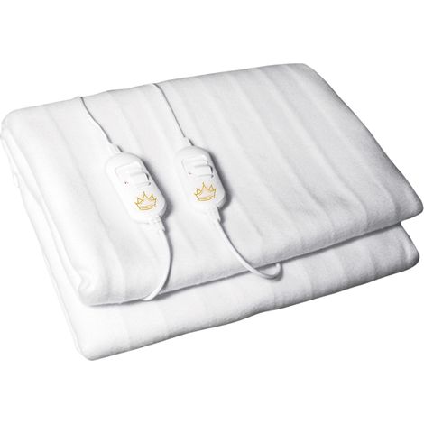 Scaldaletto coperta matrimoniale elettrico doppio 140x160 cm con 2 regolatori di temperatura 100% poliestere