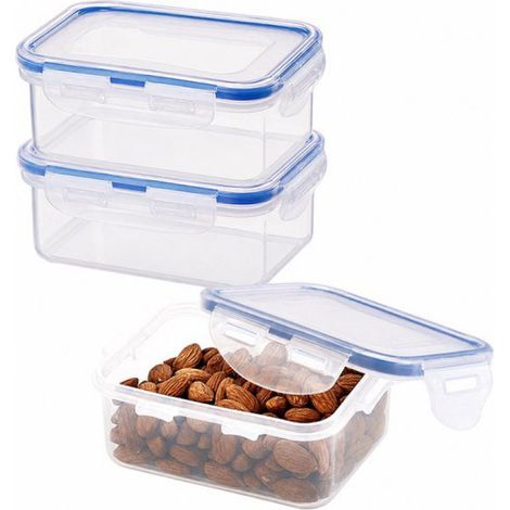 Boîtes de congélation - Boîtes repas - Boîtes de conservation - 350 ml - Lot de 3 - 100 % étanches - Sans BPA - Sans PFAS - Boîtes micro-ondes avec couvercles - Boîtes de congélation - Boîtes de range (1/5)