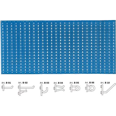 Pannello Portautensili con Ganci cm. 100X50 - Blu (1/2)