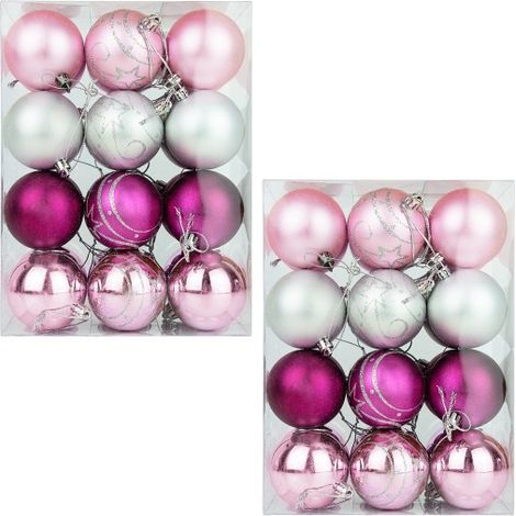 48 Boules de Noël Roses pour décorer votre sapin de Noël (1/5)