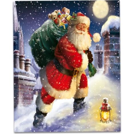 Rideau de che Père Noël, décoration de salle de bain de Noël, rideau de che en tissu, 150 cm x 180 cm (60 po x 72 po) - Le Père Noël envoie des cadeaux (1/5)