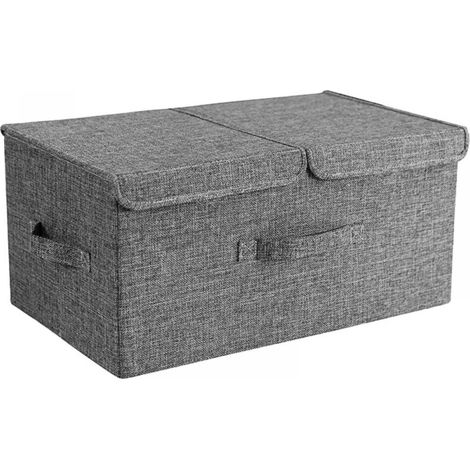 Boîte de rangement extra large avec couvercle et compartiments, 50 x 30 x 25 cm, 2 pièces (1/5)