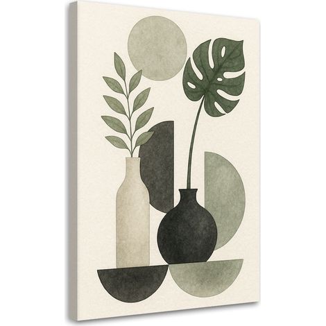 Wandbild Japandi Botanik Natur Granat Minimalismus Geometrie 60x90 cm